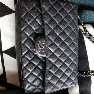 Chanel Jumbo Maxi Black Caviar Flap Bag